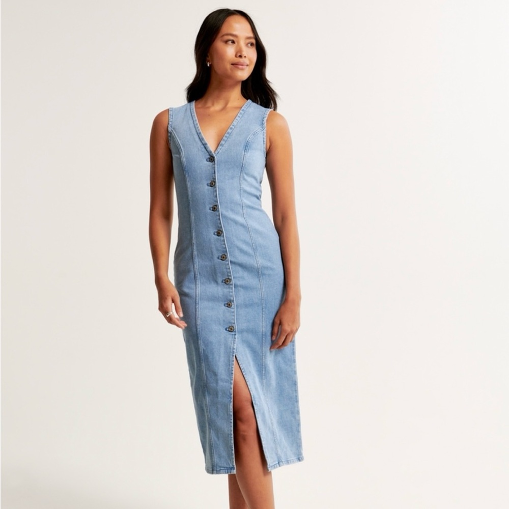 Abercrombie & Fitch Blue Midi Dress